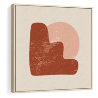 Obraz w ramie 50x50 - Przenikanie Granic - nowoczesny plakat, abstrakcyjne kształty - rama drewno