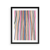 Plakat w ramie 40x50 - Energetyczne Nurtujące - kolorowe wzory, tęczowe żywe kolory - rama czarna