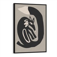 Obraz w ramie 50x70 - Migotliwe Echa Skandynawii - skandynawska sztuka, lis - rama czarna