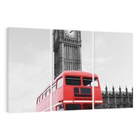 Obraz na płótnie 120x80 - Autobusy w tętniącym życiem Londynie - Londyn, autobus