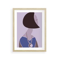 Plakat w ramie 40x50 - Kobieca Esencja - nowoczesny plakat, modern art - rama drewno