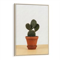 Obraz w ramie 80x120 - Kwiatowy taniec kaktusa - kaktus, kwiat - rama drewno