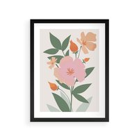 Plakat w ramie 30x40 - Kwiatowe Nastroje - kwiat, sztuka nowoczesna - rama czarna