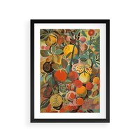 Plakat w ramie 40x50 - Księga Surrealnych Wyobrażeń - abstrakcyjny obraz owoców, jak picasso - rama czarna