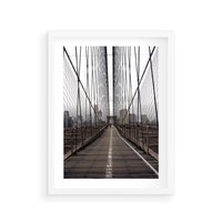Plakat w ramie 30x40 - Nowoczesna Linia - most, nowoczesna - rama biała