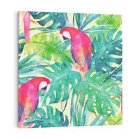 Obraz na płótnie 80x80 - Egzotyczna Przygoda - tropikalne, liście