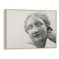 Obraz w ramie 120x80 - Szarość w Kamieniu - monochromatyczna marmurowa rzeźba, odcienie szarości - rama drewno