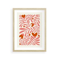 Plakat w ramie 30x40 - Taniec komplementarnych barw - kwiaty, pastelowe kolory - rama drewno