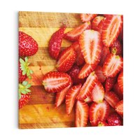 Obraz na płótnie 80x80 - Truskawki - Smak Lata w Owocowym Ogrodzie - truskawki, owoce