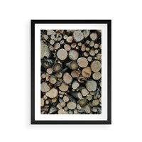 Plakat w ramie 30x40 - Bliskość Natury - drewno, las - rama czarna