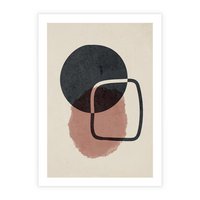 Plakat bez ramy 50x70 - Abstrakcyjna Harmonia - abstrakcyjne nieregularne kształty, minimalistyczny plakat