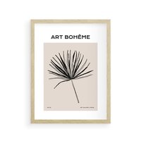 Plakat w ramie 50x70 - Rozkwitające Boho Kształty - boho sztuka, plakat - rama drewno