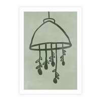Plakat bez ramy 21x30 - Zieleń Inspirującego Spokoju - plakat z abstrakcyjną zieloną lampą, skandynawski design