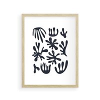 Plakat w ramie 30x40 - Rozmyte Granice Wspomnień - inspiracja mattise, abstrakcja - rama drewno