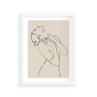 Plakat w ramie 30x40 - Bezkresny Taniec - kobieta, szkic - rama biała