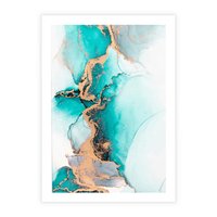 Plakat bez ramy 21x30 - Elegancja i Subtelność - marmur, złoto