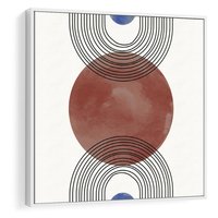 Obraz w ramie 50x50 - Księga Impulsów - nowoczesny plakat, styl midcentury - rama biała