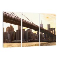 Obraz na płótnie 120x80 - ikoniczna panorama Nowego Jorku - most, Nowy Jork