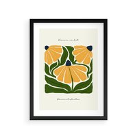 Plakat w ramie 30x40 - Kreatywne Wibracje - sztuka nowoczesna, kolorowe kwiaty - rama czarna