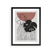 Plakat w ramie 50x70 - Nowoczesna Monstera: Szkic w Grafice - nowoczesna grafika, monstera - rama czarna