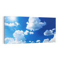 Obraz na płótnie 120x60 - Niebiańska panorama: Słońce, niebo i chmury - niebo, słońce