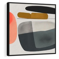 Obraz w ramie 50x50 - Wyraziste Formy - abstrakcyjne plamy, nowoczesny styl - rama czarna