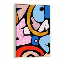 Obraz w ramie 80x120 - Kolory Komiksu - abstrakcyjne formy, komiksowy styl - rama drewno