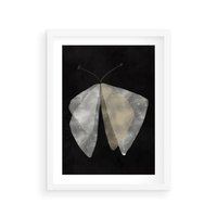 Plakat w ramie 40x50 - Obce Powidoki - abstrakcyjna ćma, mroczna atmosfera - rama biała