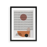 Plakat w ramie 40x50 - Symetria w Stylu Mid-Century - minimalistyczny obraz, mid-century styl - rama czarna