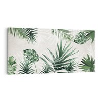 Obraz na płótnie 100x50 - Tropikalne Akwarele - tropikalne liście, akwarela
