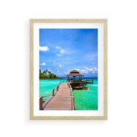 Plakat w ramie 50x70 - Magia tropikalnego oceanu - ocean, tropiki - rama drewno