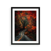 Plakat w ramie 50x70 - Jesienne Podróżowanie - fotografia, jesień - rama czarna
