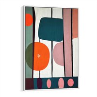 Obraz w ramie 70x100 - Migotliwa Aura Serca - abstrakcyjny obraz olejny, dziwne formy - rama biała