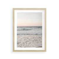 Plakat w ramie 50x70 - Krajobraz Morza i Fal - morze, fale - rama drewno