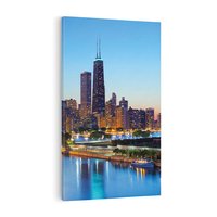 Obraz na płótnie 70x100 - Miasto nad Rzeką - miasto, rzeka