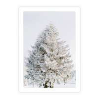 Plakat bez ramy 21x30 - Zimowa Poezja w Ośnieżonym Drzewie - ośnieżone drzewo, zima