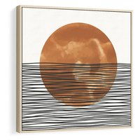 Obraz w ramie 50x50 - Okrąg Mocy - boho obraz, geometria - rama drewno