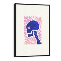 Obraz w ramie 50x70 - Żart z Czaszką - abstrakcja, sztuka nowoczesna - rama czarna