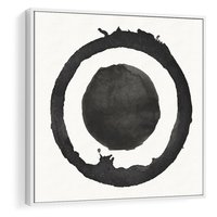 Obraz w ramie 80x80 - Harmonijne Emocje - abstrakcyjne plamy okręgi, akwarelowe - rama biała
