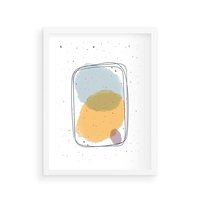 Plakat w ramie 40x50 - Wibracje Linii - abstrakcyjna kompozycja, jak ręcznie malowana - rama biała