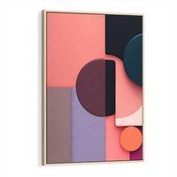 Obraz w ramie 80x120 - Przenikanie przestrzeni czasu - abstrakcja, geometria - rama drewno