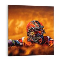 Obraz na płótnie 80x80 - Na Torze Wyścigowym Motocyklowe Zmagania - motocyklista, wyścig