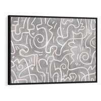 Obraz w ramie 70x50 - Sploty odblasków i zawirowań - abstrakcyjne rysunki, wzorek - rama czarna