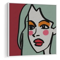 Obraz w ramie 50x50 - Ekspresja Linii - nowoczesny plakat, mocna linie - rama biała
