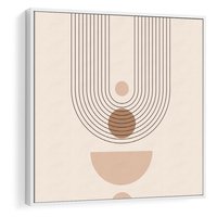 Obraz w ramie 80x80 - Strukturalne Kształty Postępu - boho plakat, minimalizm - rama biała
