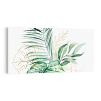 Obraz na płótnie 120x60 - Luksus w Detalu - złote, liście