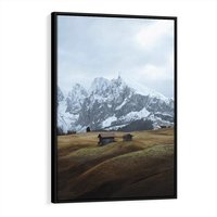 Obraz w ramie 70x100 - Odkryj Ich Urok - góry, skandynawia - rama czarna