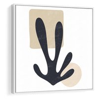 Obraz w ramie 50x50 - Granatowa Odsłona - minimalistyczna nowczesna grafika, styl matisse - rama biała