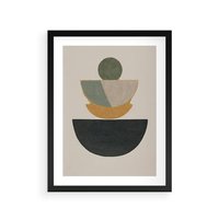 Plakat w ramie 40x50 - Podróżne Refleksyjne Odbicia - abstrakcyjny obraz, kolory ciepłe - rama czarna