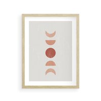 Plakat w ramie 40x50 - Mistyka Boho - boho plakat, beże brązy - rama drewno